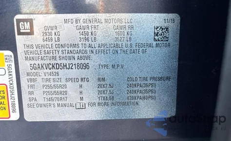 2017 Buick Enclave from USA, damaged, VIN 5GAKVCKD5HJ218096